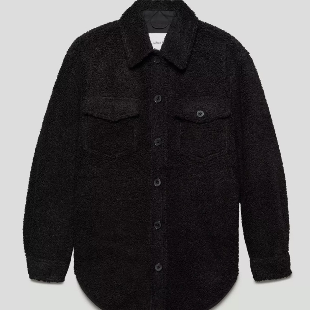 Wilfred Ganna Jacket in Black Sherpa